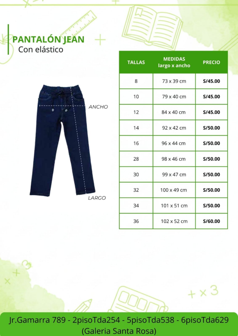 Pantalon Jean de Innova School con Elastico