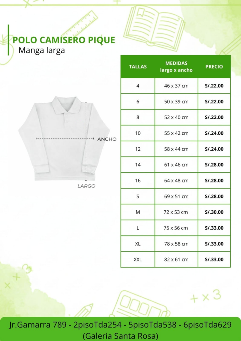 Polo Camisero Pique de Manga Larga de Saco Oliveros